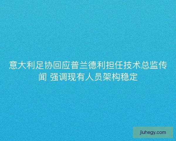 意大利足协回应普兰德利担任技术总监传闻 强调现有人员架构稳定