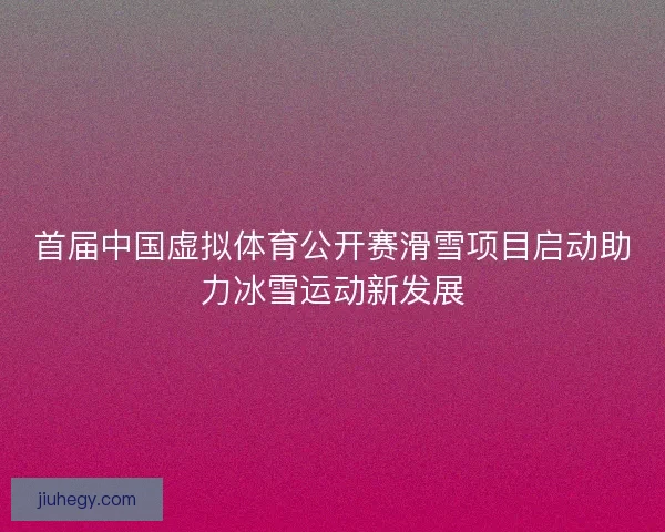 首届中国虚拟体育公开赛滑雪项目启动助力冰雪运动新发展